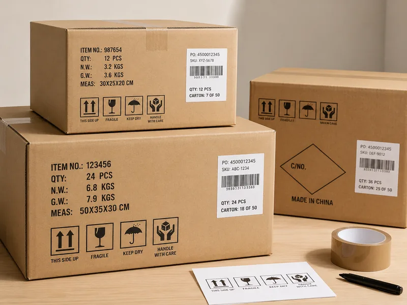 Carton marks product sourcing example for packaging and private label products