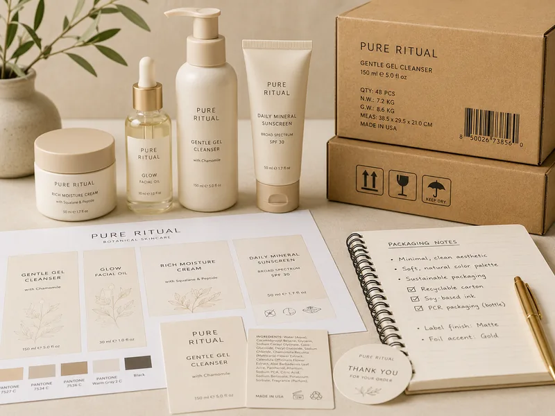 Private label details product sourcing example for beauty and personal care