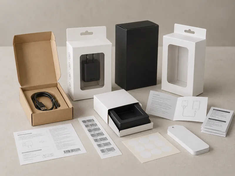 Retail packaging product sourcing example for electronics and accessories